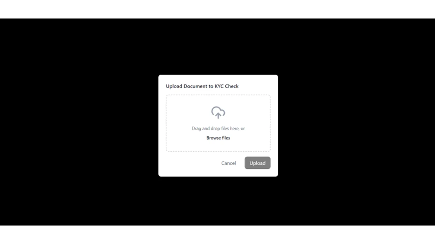 Video KYC session upload interface