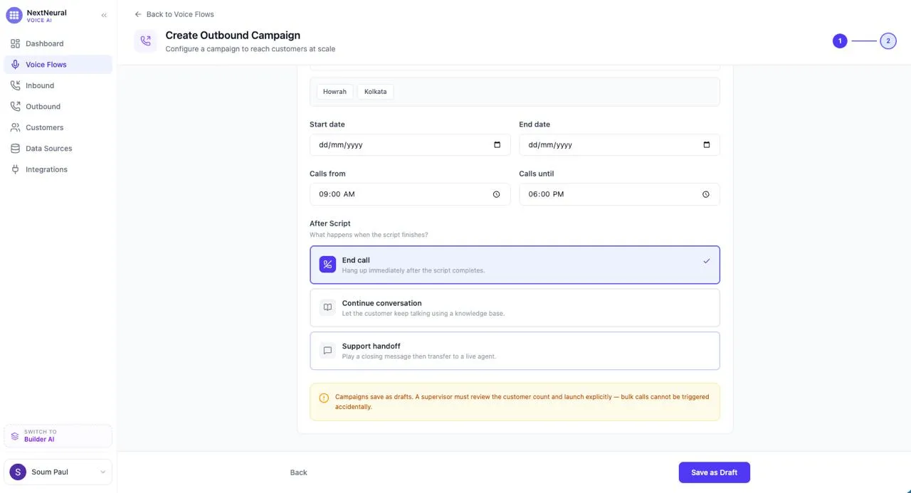 Voice Flows - Create Outbound Call